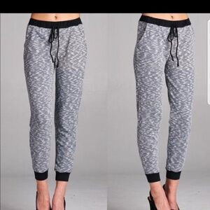 COPY - Charcoal Marled Cotton Elastic Waist Joggers Sz S